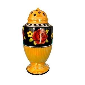 Vintage Deco Noritake Lusterware Hand Painted Sugar Shaker Japan Flowers Roses